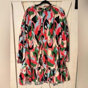 JODIFL Multicolor Abstract Dress
